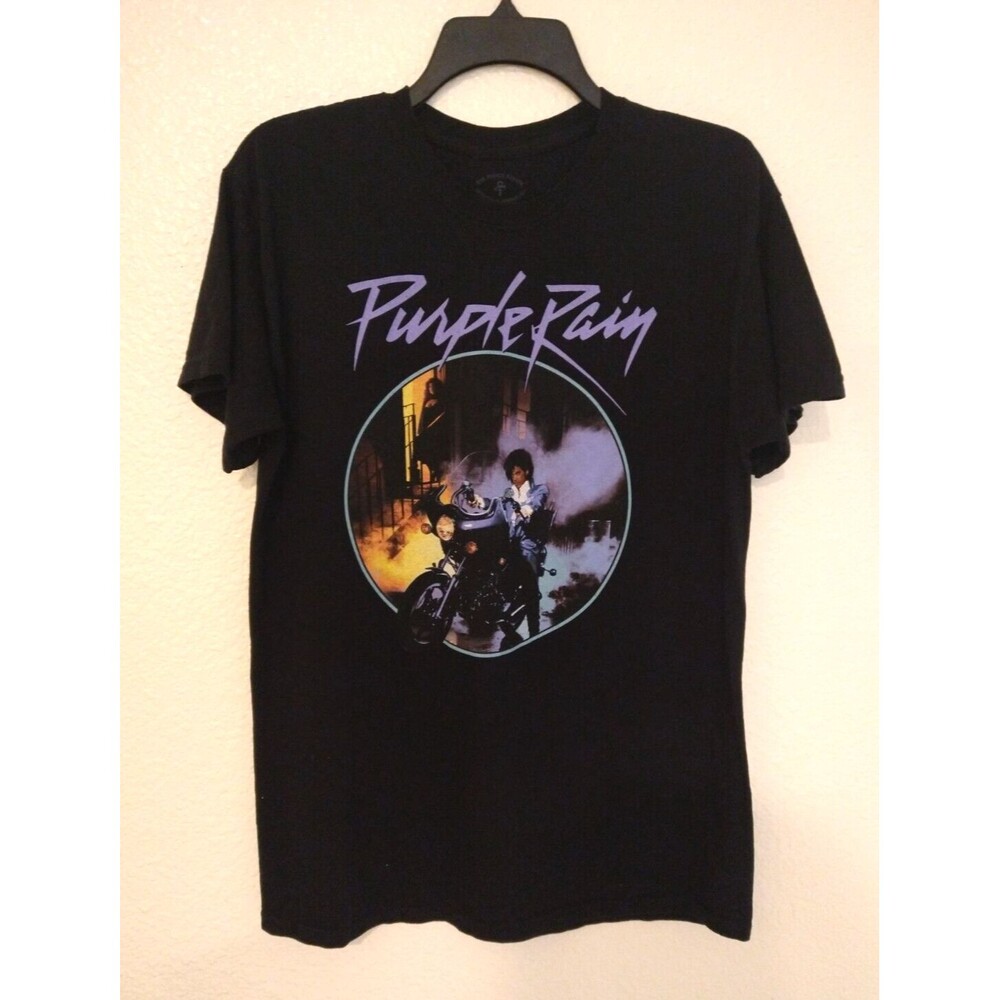 Purple Rain Prince Motorcycle Album Cover 100% Cotton T-shirt Size Medium